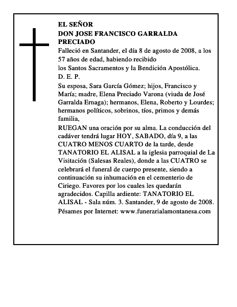 DON JOSE FRANCISCO GARRALDA PRECIADO
