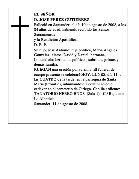 D. JOSE PEREZ GUTIERREZ