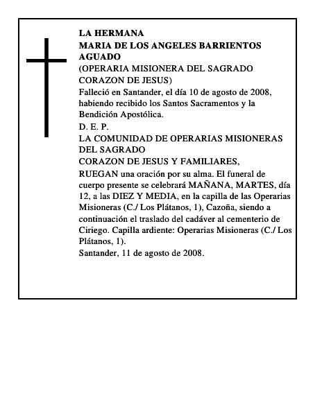 MARIA DE LOS ANGELES BARRIENTOS AGUADO