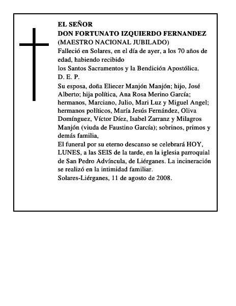 DON FORTUNATO IZQUIERDO FERNANDEZ