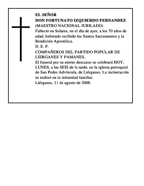 DON FORTUNATO IZQUIERDO FERNANDEZ