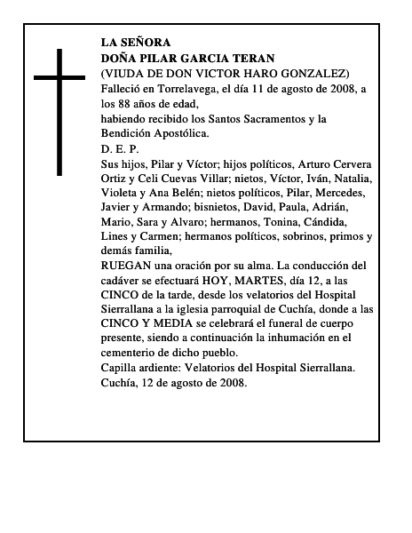 DOÑA PILAR GARCIA TERAN
