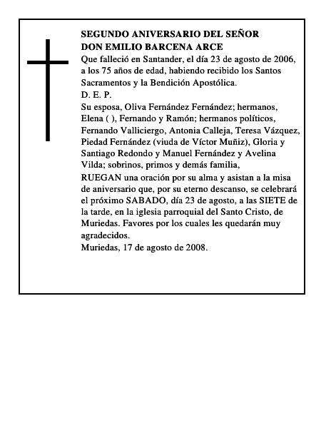 DON EMILIO BARCENA ARCE