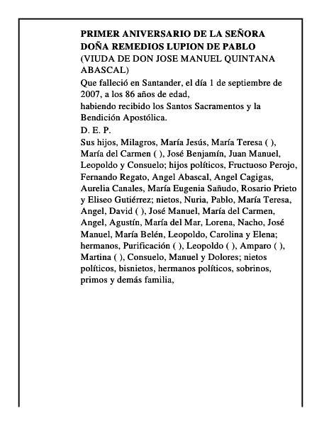 DOÑA REMEDIOS LUPION DE PABLO
