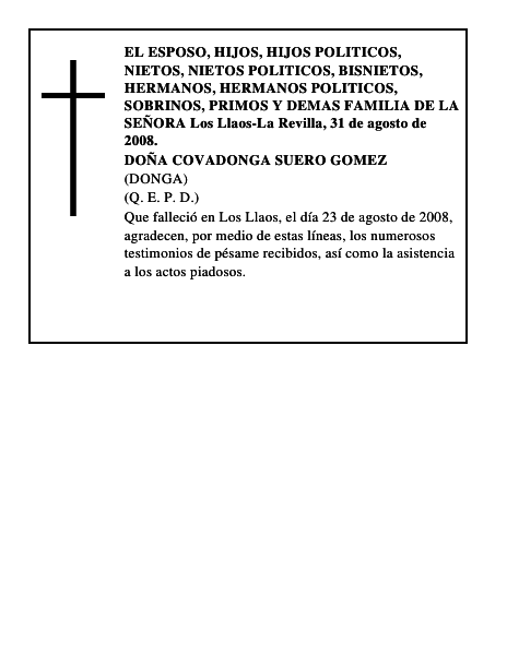 DOÑA COVADONGA SUERO GOMEZ