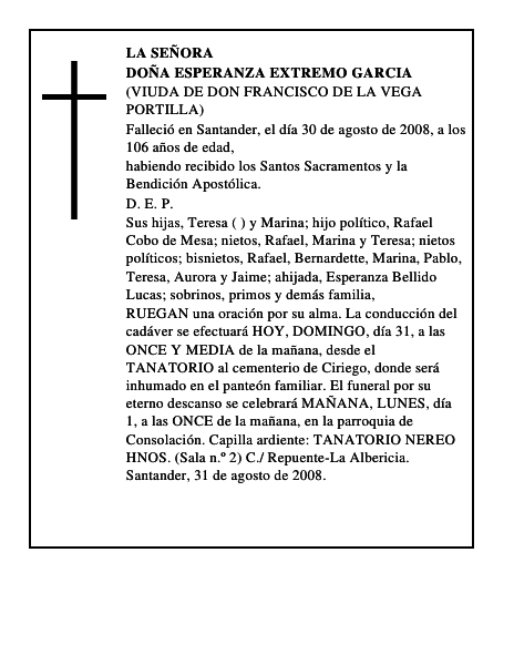 DOÑA ESPERANZA EXTREMO GARCIA