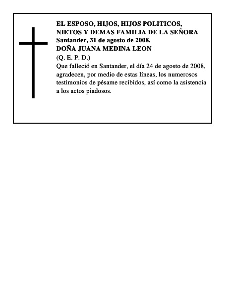 DOÑA JUANA MEDINA LEON