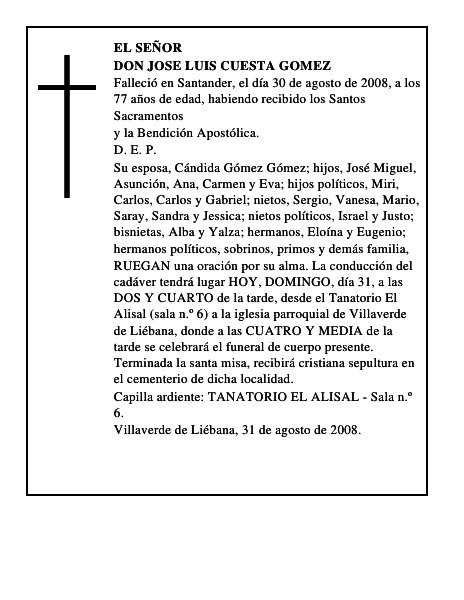 DON JOSE LUIS CUESTA GOMEZ