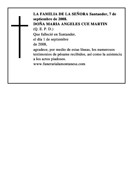 DOÑA MARIA ANGELES CUE MARTIN