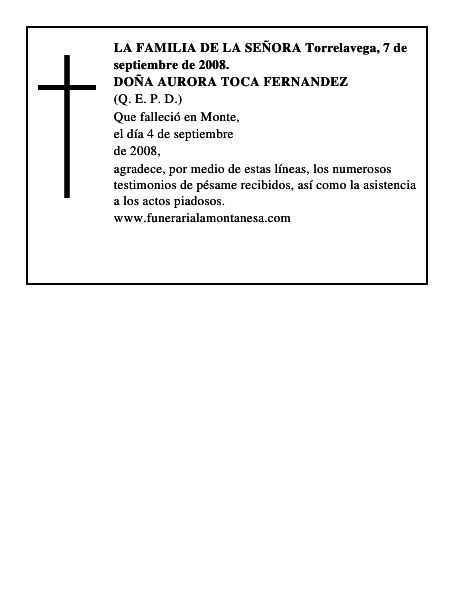 DOÑA AURORA TOCA FERNANDEZ