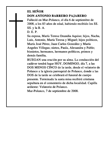 DON ANTONIO BARRERO PAJARERO