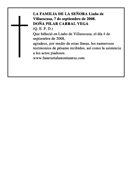 DOÑA PILAR CARRAL VEGA