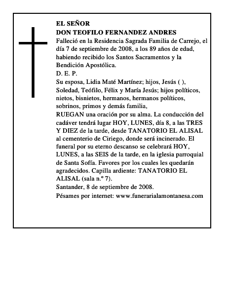 DON TEOFILO FERNANDEZ ANDRES
