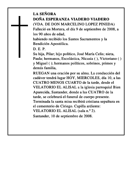DOÑA ESPERANZA VIADERO VIADERO