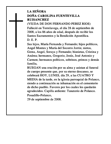 DOÑA CAROLINA FUENTEVILLA RUISANCHEZ