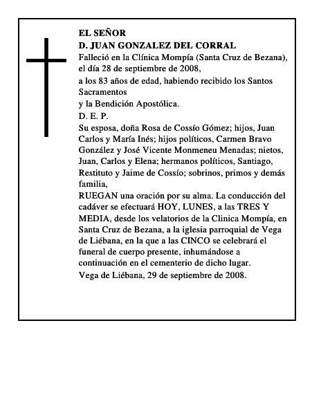 D. JUAN GONZALEZ DEL CORRAL