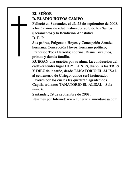 D. ELADIO HOYOS CAMPO
