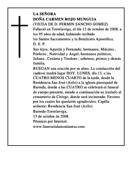 DOÑA CARMEN ROJO MUNGUIA