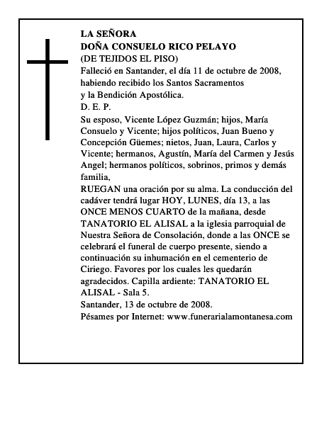 DOÑA CONSUELO RICO PELAYO