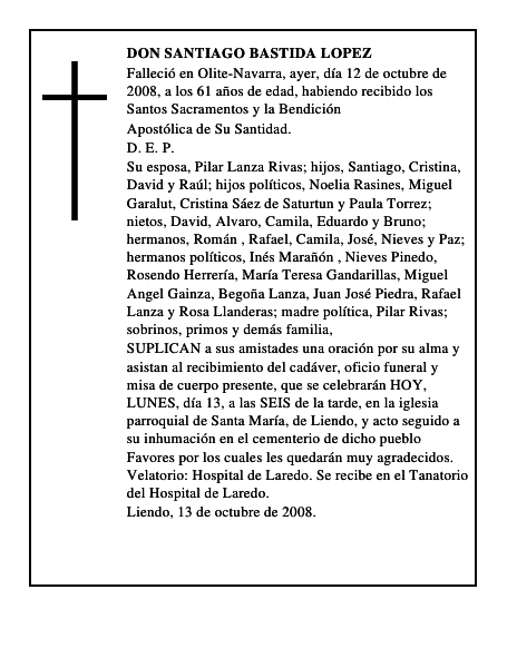 DON SANTIAGO BASTIDA LOPEZ