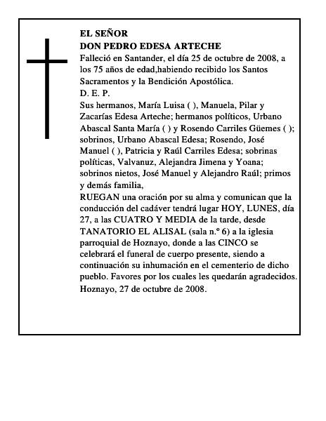 DON PEDRO EDESA ARTECHE