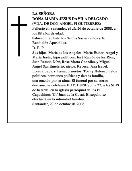 DOÑA MARIA JESUS DAVILA DELGADO