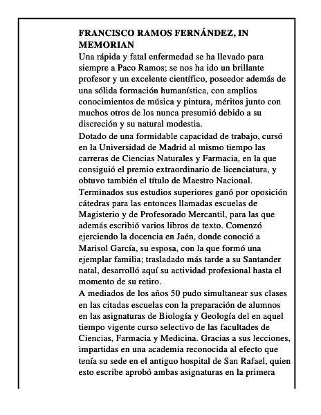 Francisco Ramos Fernández, in memorian