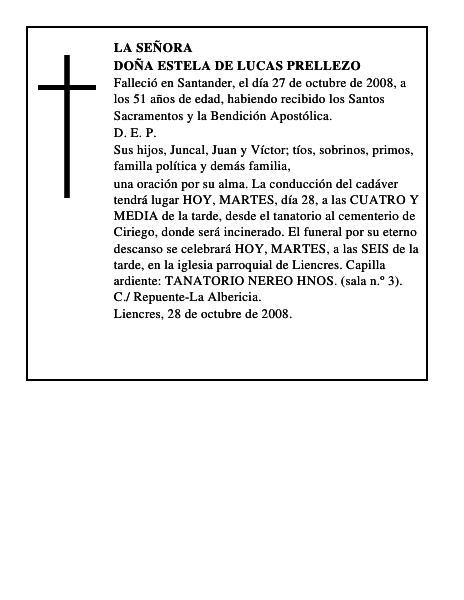 DOÑA ESTELA DE LUCAS PRELLEZO