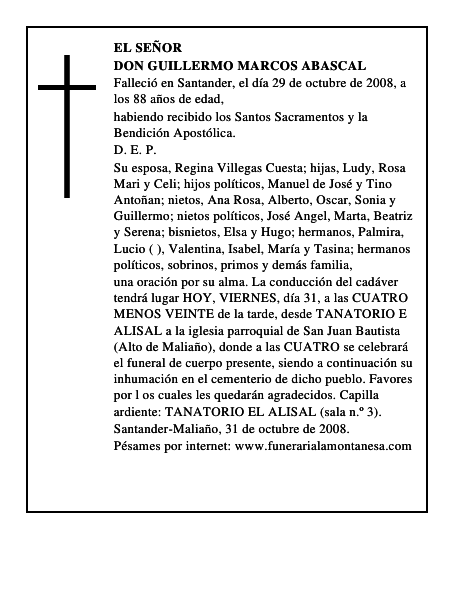 DON GUILLERMO MARCOS ABASCAL
