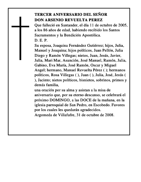 DON ARSENIO REVUELTA PEREZ