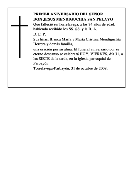 DON JESUS MENDIGUCHIA SAN PELAYO