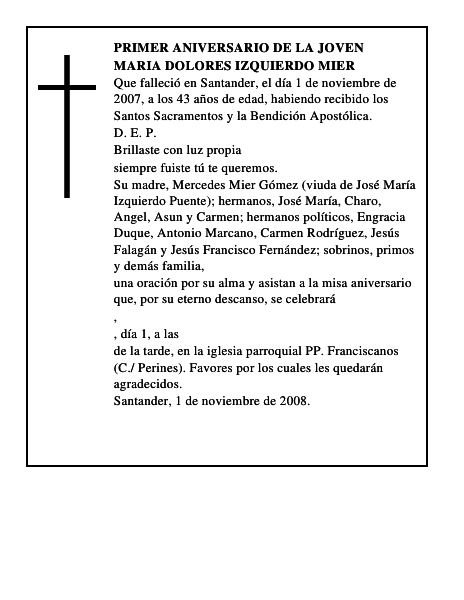 MARIA DOLORES IZQUIERDO MIER