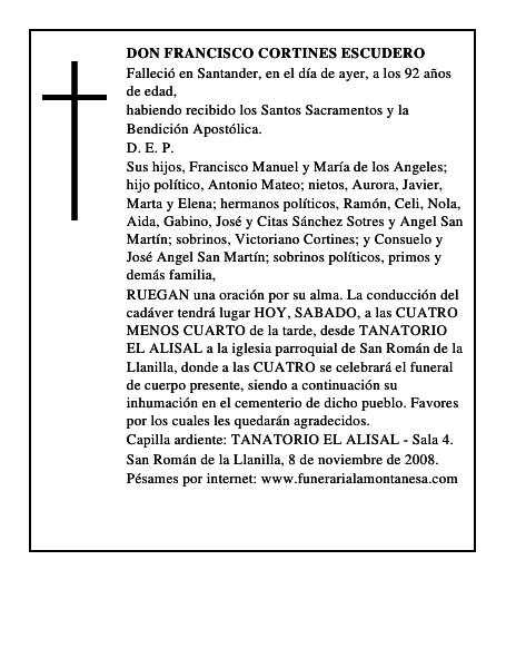 DON FRANCISCO CORTINES ESCUDERO