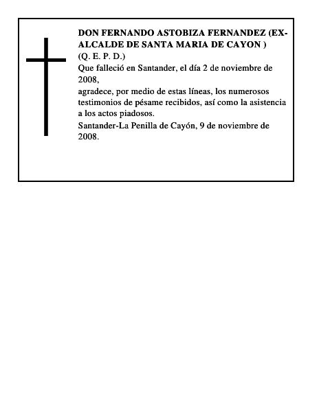 DON FERNANDO ASTOBIZA FERNANDEZ (EX-ALCALDE DE SANTA MARIA DE CAYON )