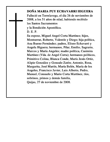 DOÑA MARIA PUY ECHAVARRI HIGUERA