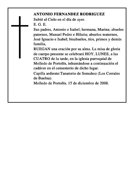 ANTONIO FERNANDEZ RODRIGUEZ