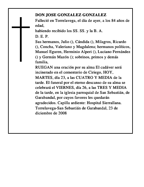 DON JOSE GONZALEZ GONZALEZ