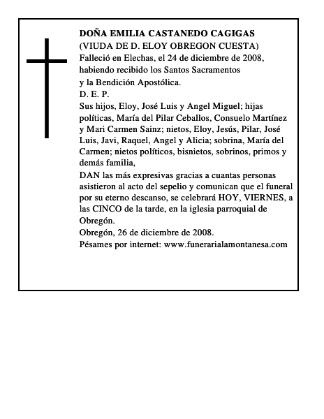 DOÑA EMILIA CASTANEDO CAGIGAS