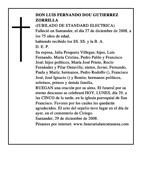 DON LUIS FERNANDO DOU GUTIERREZ ZORRILLA