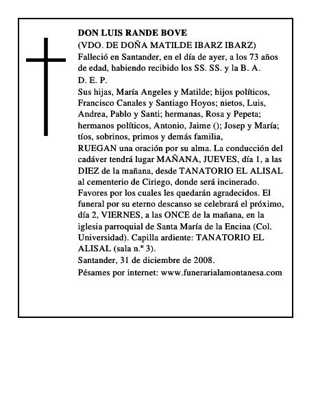 DON LUIS RANDE BOVE