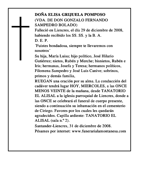 DOÑA ELISA GRIJUELA POMPOSO