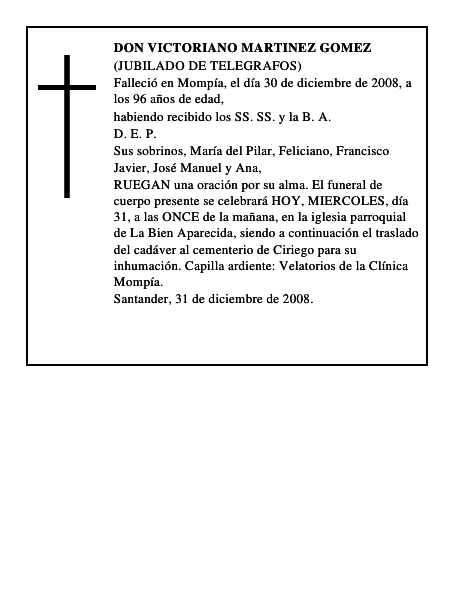 DON VICTORIANO MARTINEZ GOMEZ