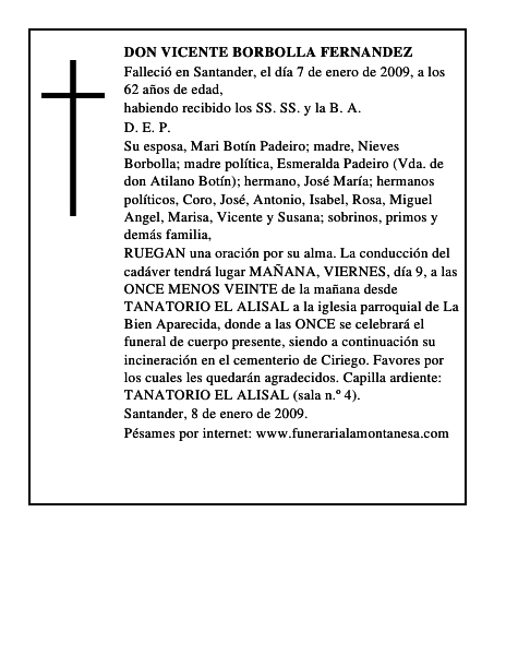 DON VICENTE BORBOLLA FERNANDEZ