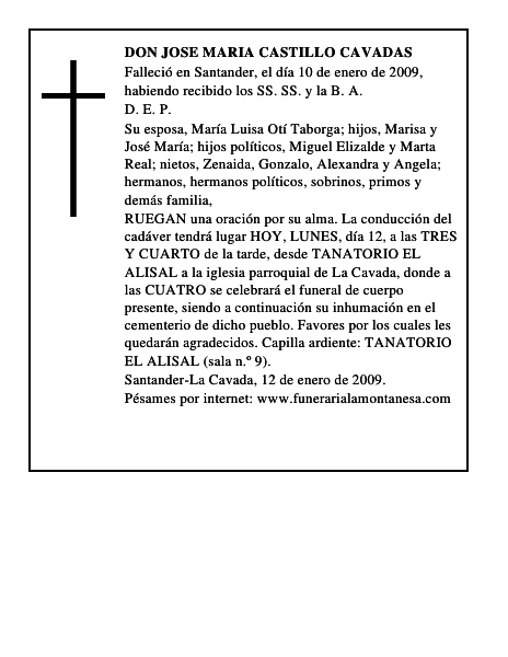 DON JOSE MARIA CASTILLO CAVADAS