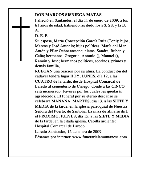 DON MARCOS SISNIEGA MATAS