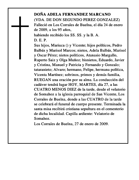DOÑA ADELA FERNANDEZ MARCANO