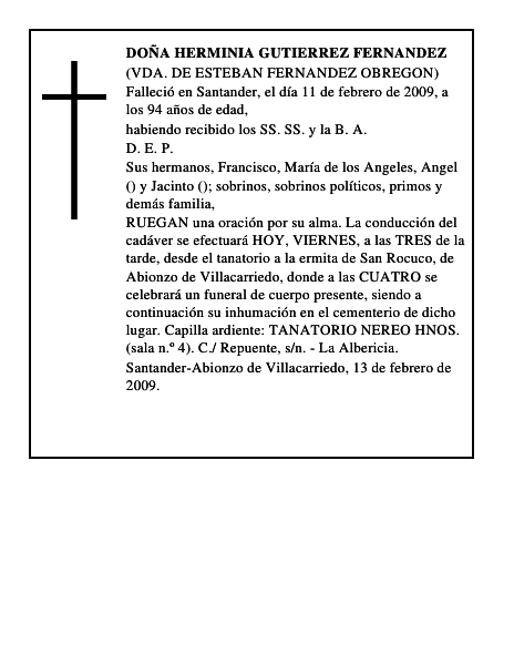 DOÑA HERMINIA GUTIERREZ FERNANDEZ