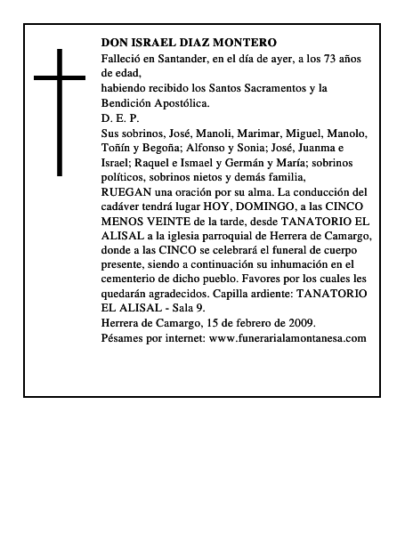 DON ISRAEL DIAZ MONTERO