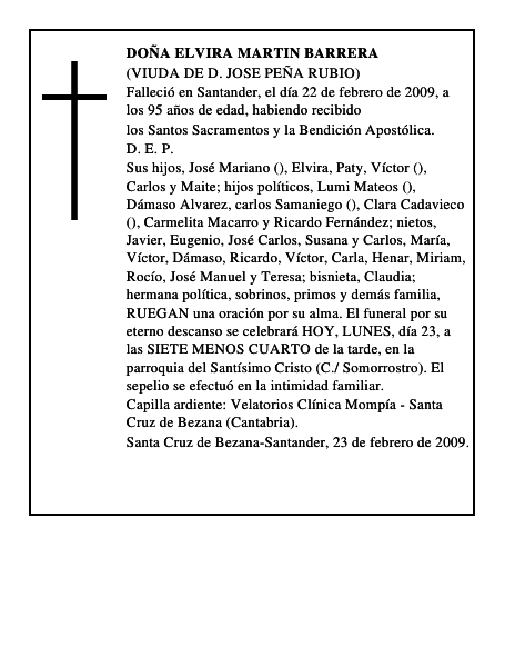 DOÑA ELVIRA MARTIN BARRERA