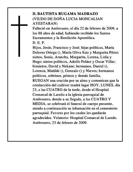 D. BAUTISTA RUGAMA MADRAZO